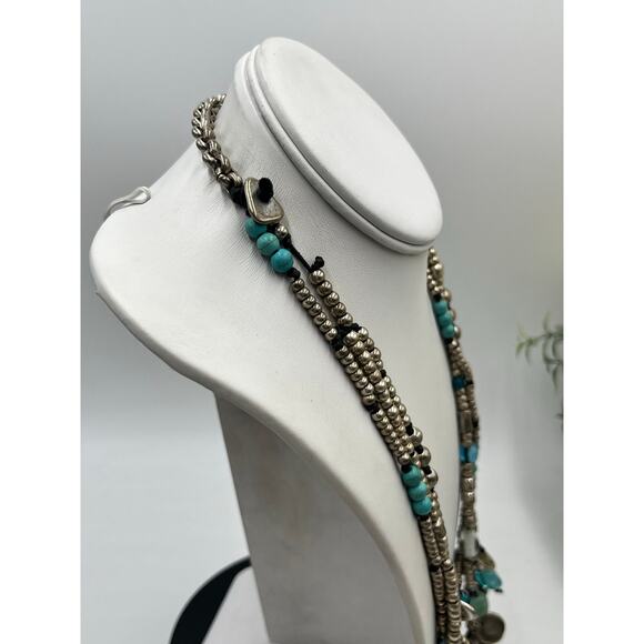 Uno de 50 Long Turquoise w/ Sea Charms "Ocean" Beaded Long Layered Necklace - Picture 9 of 12